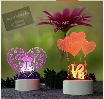 

Wedding/Birthday/Valentine's Day Gifts 7colors Changeable Led Night Lights Lamp Bedroom Festival Atmosphere Decoration Lamps