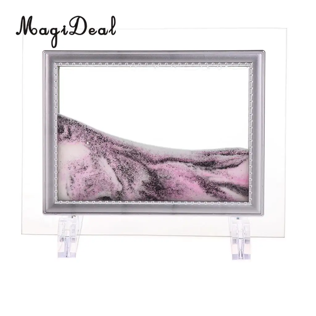 Mix Visual Illusion Floating Liquid Motion Timer Landscape Liquid Sanglass Flowing Sand Drawing Toy Desk Supplies 