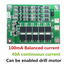 4S 40A 18650 Li-ion Lithium Battery Charger Protection Board PCB BMS with Balance For Drill Motor 14.8V 16.8V Lipo Cell Module