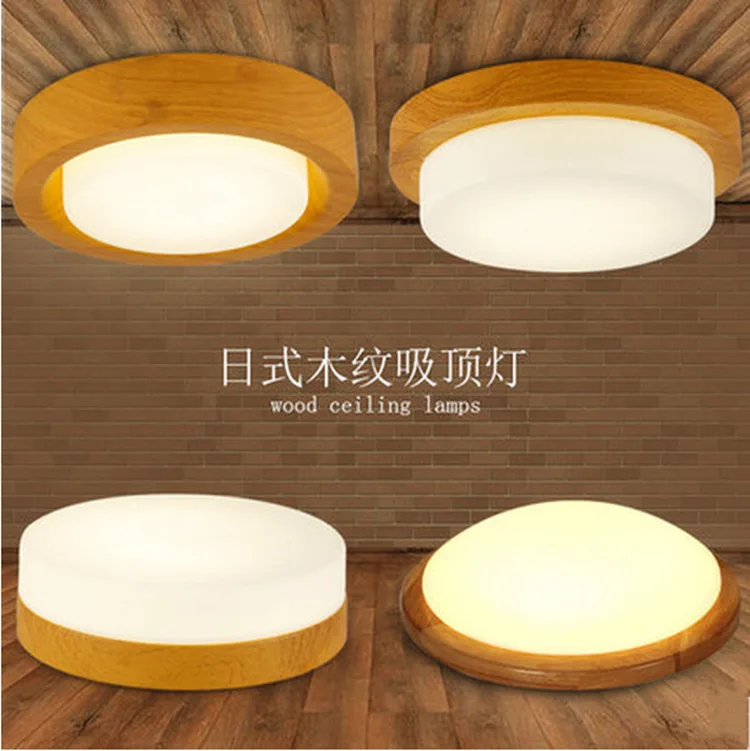 

Japanese style Delicate Crafts Wooden round led ceiling lights luminarias para sala dimming led ceiling lamp