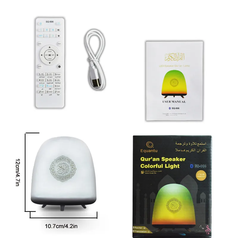 Lâmpada sem Fio Conduzida da Noite Quran Toque Bluetooth Speaker Controle Remoto Colorido Luz Muçulmano Alcorão Recitador tf Mp3 Music Player 2 Cheap Luzes noturnas