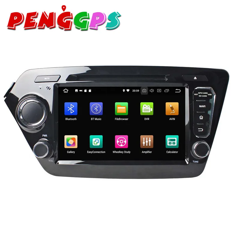 Discount Android 8.0 7.1 Car DVD Player GPS Navigation Headunit For KIA K2 2010 2017 Car Stereo Autounit Multimedia Satnav IPS Screen HD 6