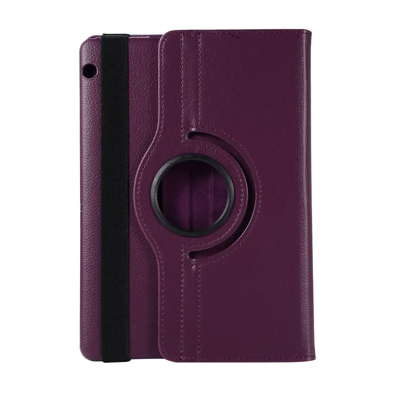 Чехол для Huawei MediaPad T3 10, 9,6 дюймов, AGS-L09-L03, W09, кожаный чехол, вращающийся на 360 градусов, для планшетов Honor Play Pad 2, 9,6 дюймов, Чехол+ пленка+ ручка - Цвет: purple