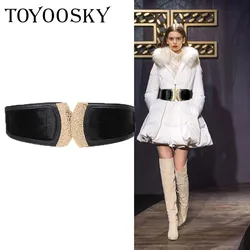 Nueva llegada de lujo cinturón elástico ancho señora faja de cinturón de falda las mujeres todo encuentro cintura promoción TOYOOSKY Nueva llegada de lujo cinturón elástico ancho señora faja de cinturón de falda las mujeres todo encuentro cintura promoción TOYOOSKY