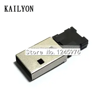 

100pcs USB-A type male head plug welding line USB folding public head folding integral A male card line forming black