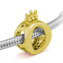 DIY Подходит для Pandora шармы браслеты Корона O сверкающие бусины стерлингового серебра 925-ювелирные изделия