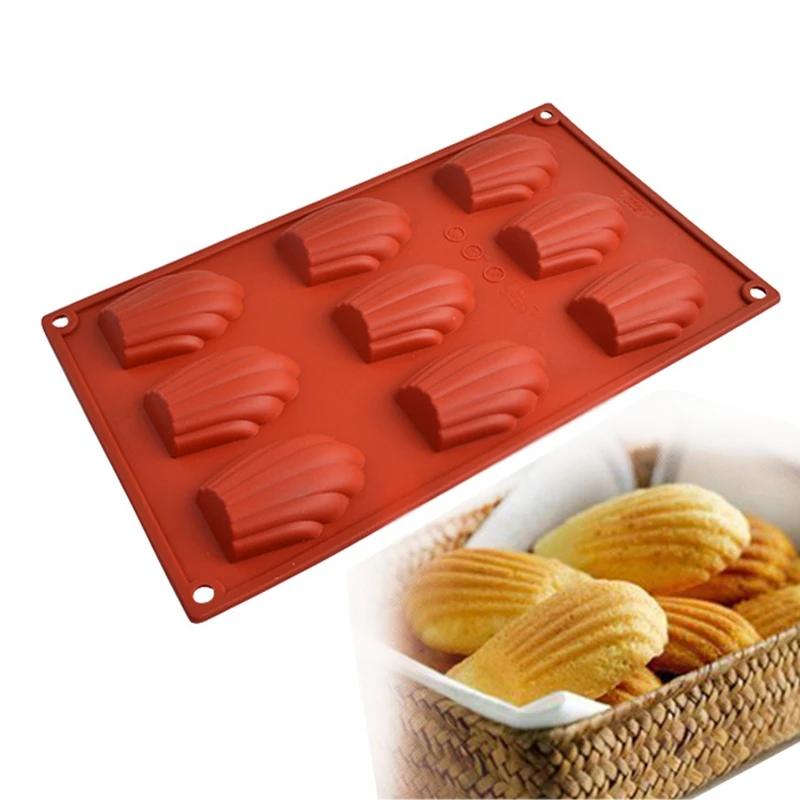 Силиконовая форма для кондитерских изделий 9 отверстий|silicone mold|shell shaped chocolatepastry