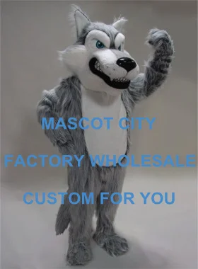 

2014 Custom Forest Animal Theme Carnival Cosply Costume Grey Wolf Mascot Costume Adult Cartoon Character Mascotte Kit SW881