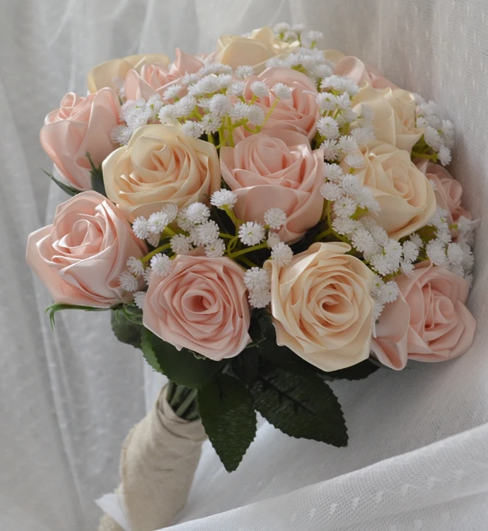 Букет с розами, тайская королевская розовая роза, красивые свадебные цветы, свадебные букеты, украшение для дома, вечерние цветы