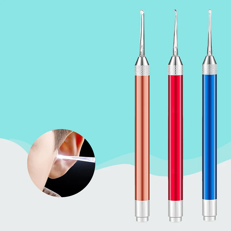 

1pc Ear Spoon Baby Adult Ear Wax Cleaner Flashlight Earpick Earwax Remover Light Ear Curette Tool Battery Not Included