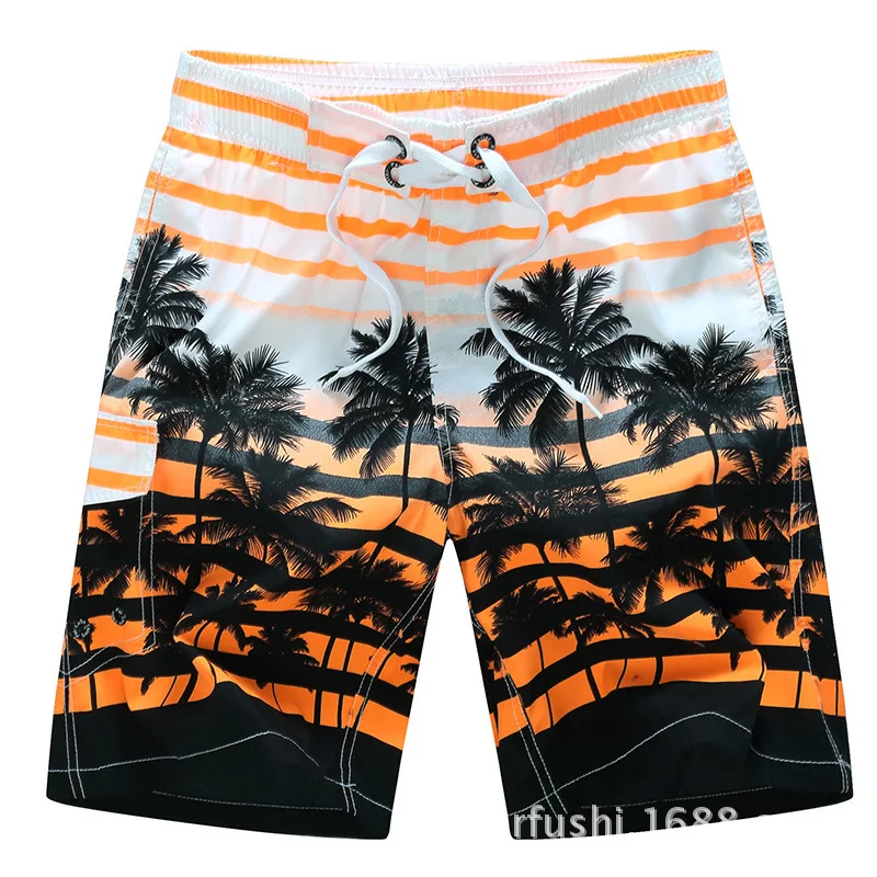 Лидер продаж Пляжные штаны Для мужчин лето кокосовой пальмы с модным принтом Пляжные штаны Скорость сухой Спортивные шорты мужской
