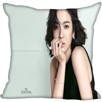 

Custom Kpop Song Hye Kyo Printed Square silk Pillowcases 40x40cm,35x35cm One Side Satin Pillowcase Custom Logo