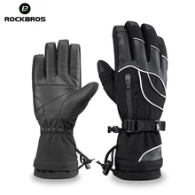 ROCKBROS термальные лыжные перчатки водонепроницаемый нагреватель сноуборд перчатки Снегоход Мотоцикл ветрозащитная Спортивная одежда для верховой езды велосипедные перчатки
