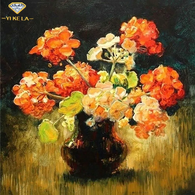 

5D Full Square Diamond Flowers Oil Painting DIY Cross Stitch Mosaic Painting Diamond Embroidery Home Decor