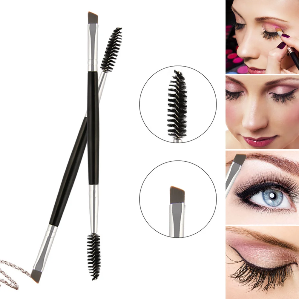 

1 Pcs Eyelash Eyebrow Brush Double Head Brush Eyelash Eyebrow Cosmetics Beauty Tools Professional Beveled Spiral Brush