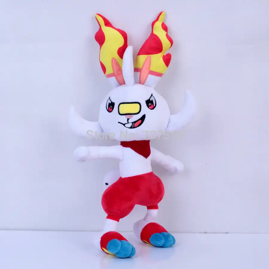 Baru Tiba Anime Lucu Api Telinga Scorbunny Mewah Kelinci Boneka Gambar Boneka Mainan Anak 17 Inci Hadiah Aliexpress