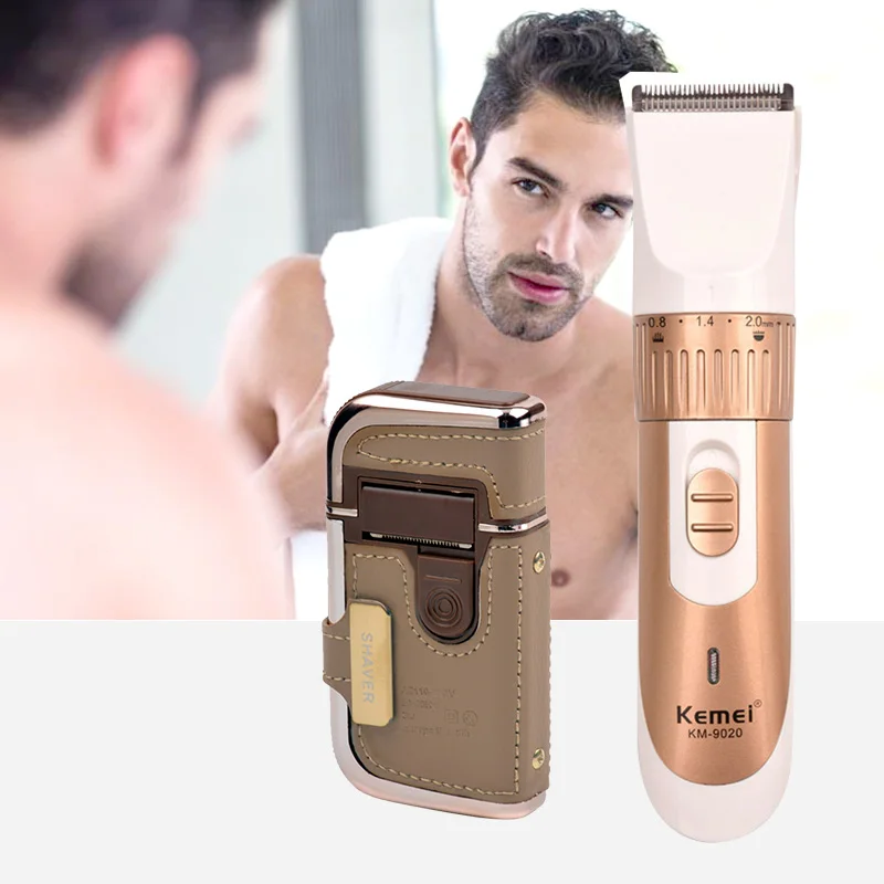 Kemei Vintage Leather Classic Shaver Razor Beard Mustache Shaving