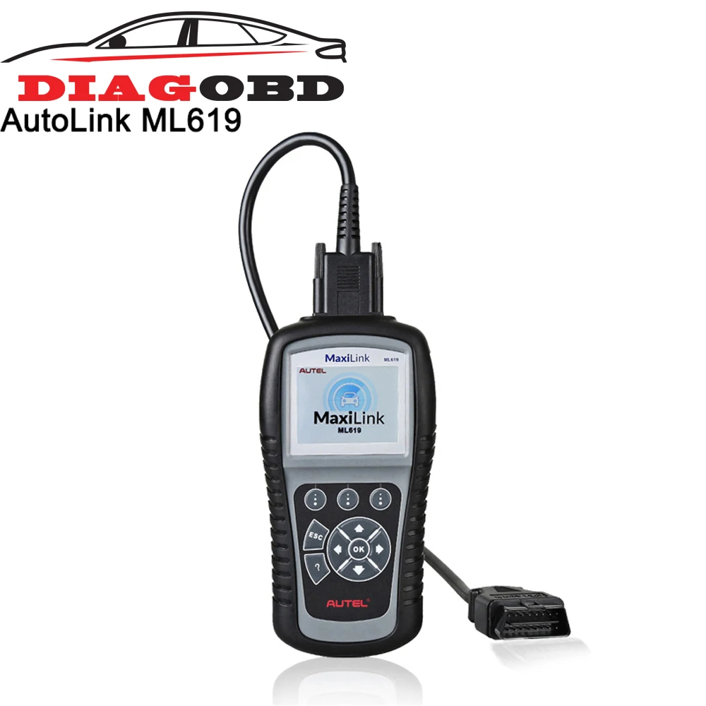 

Autel MaxiLink ML619 OBDII Code Reader for SRS/ABS System Automotive Scanner Turns off Warning Light like Autolink AL619