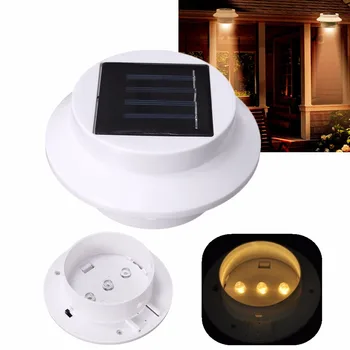 

Outdoor Solar Powered Wall Lamp Outdoor Garden Light Gutter Fence LED Light With Bracket Roof Yard Warm White Light