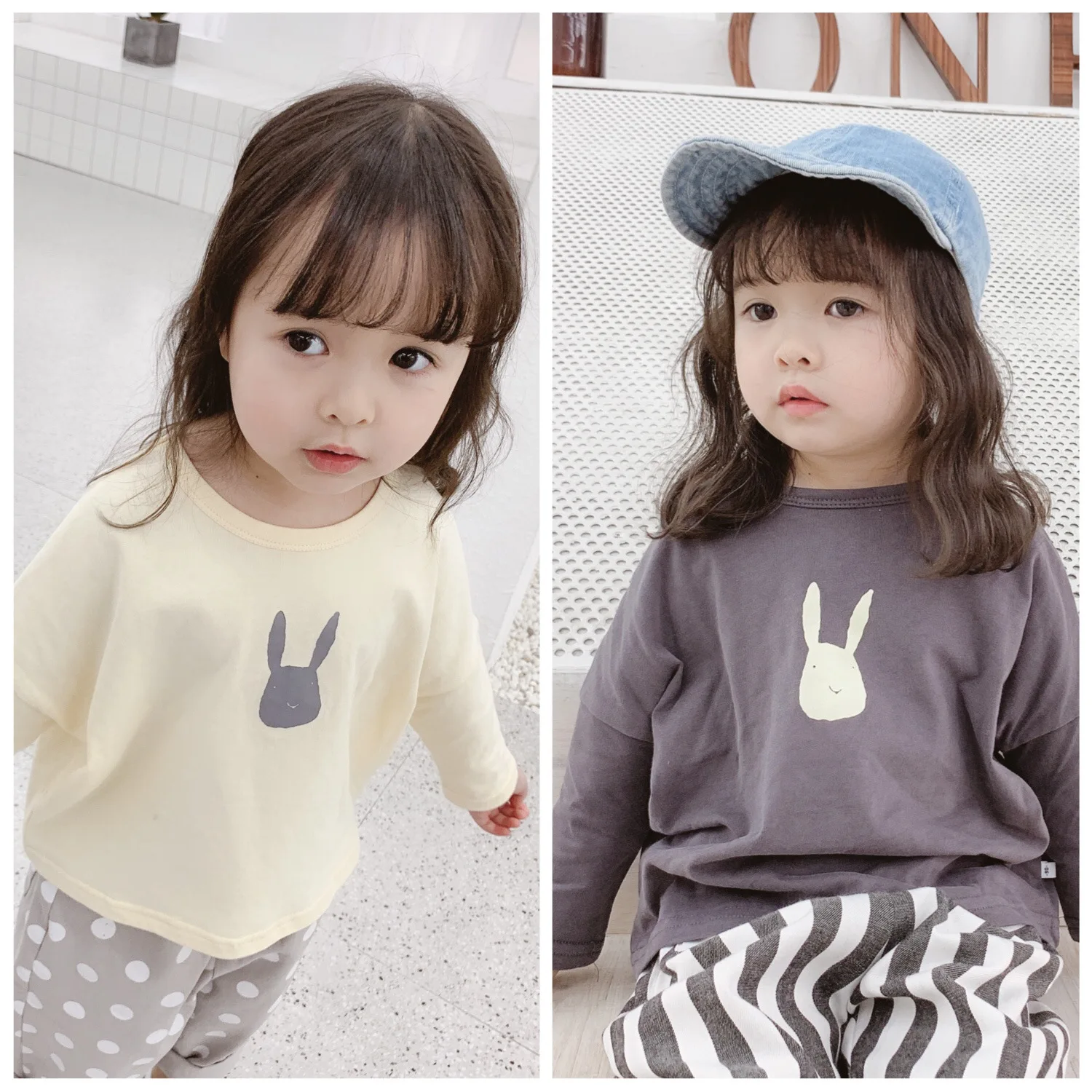 

2019 Autumn Children's Wear New Children's Cartoon Korean T-shirt Boys and Girls Long Sleeved Bitter Shirt Unex Fashion