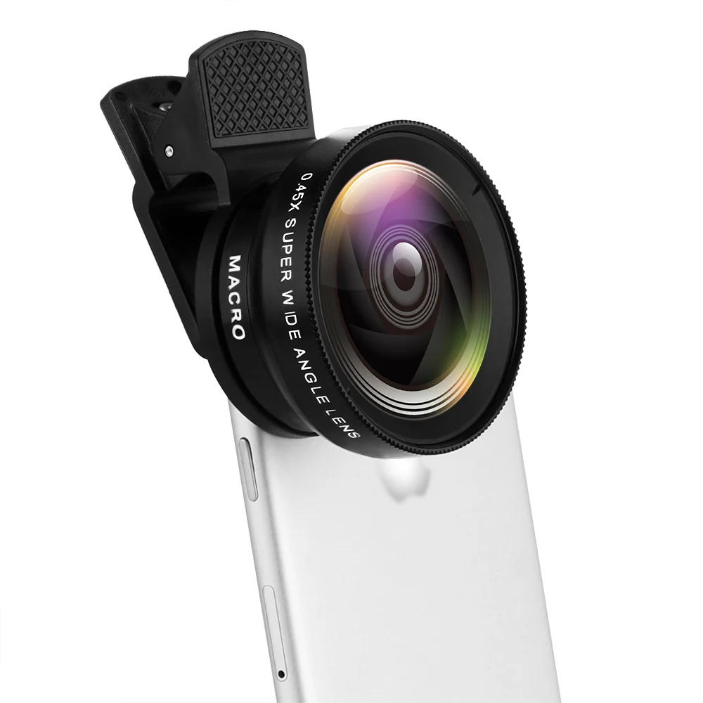 2 in1 Professional Phone Camera Lens 0.45X Wide Angle+12.5X Macro HD for Most Smartphone Tablet | Мобильные телефоны и