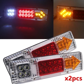 

1 pair Car Accessories 12V 24V Caravan ATV Trailer Truck LED Rear Tail Lights Lamp 19 Leds Reversing Running Brake Turn Lights