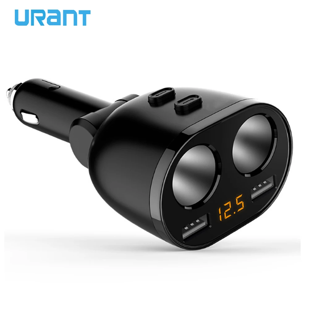

URANT 2 Way Auto Car Cigarette Lighter Socket Splitter Charger 3.1A Dual USB Car Charger Phone charger Power Adapter for Phone