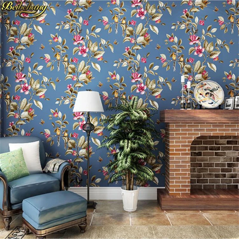 Beibehangアメリカ田舎牧歌壁紙リビングルームのソファテレビの背景のリサイクル鳥紙壁紙寝室 Wallpaper Bedroom Tv Backgroundpaper Wallpaper Aliexpress