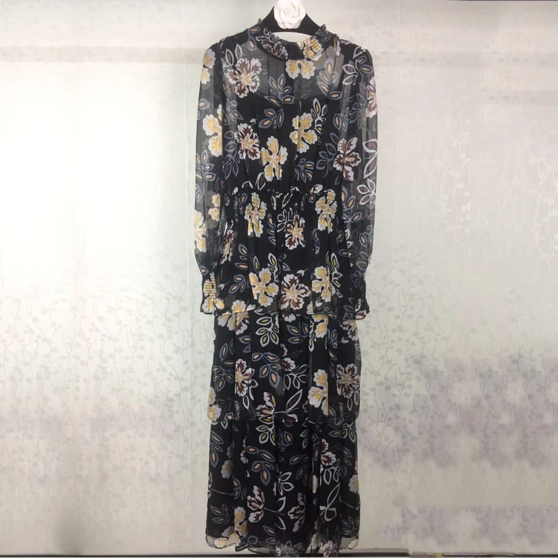 Long Dress Elegant Runway Dress Floral Print Summer Dresses 2017 Women Maxi Dress Long Sleeve long-floral-maxi : image Long Dress Elegant Runway Dress Floral Print Summer Dresses 2017 Women Maxi Dress Long Sleeve long-floral-maxi