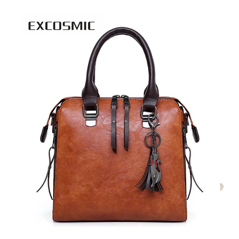

EXCOSMIC Women Bag Set Top-Handle Big Capacity Female Handbag Fashion Shoulder cat Bag Ladies PU Leather Crossbody Shoulder Bag