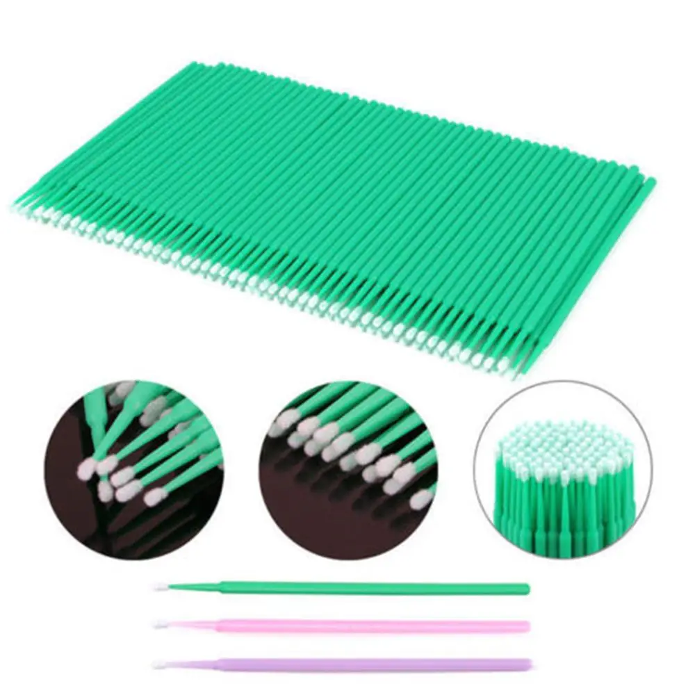 

100Pcs/bag Disposable Micro Brush Eyelashes Extension Individual Lash Removing Swab Applicators For Eyelash Extension Tools