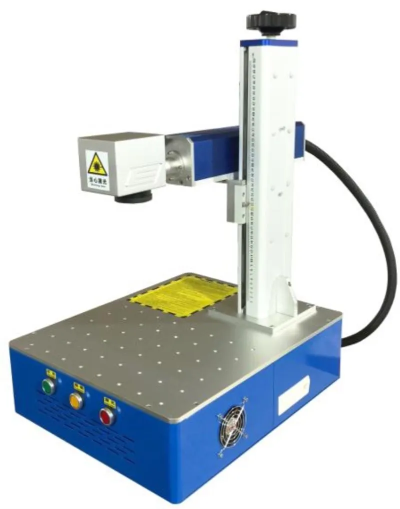 

Double red light focusing fiber laser marking machine 20W Raycus metal laser engraving machine stainless steel engraving