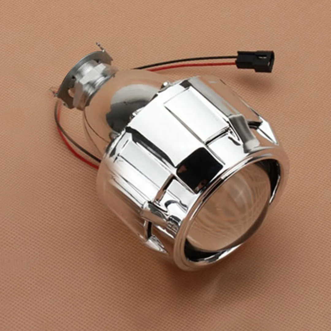 JX-LCLYL 1pc 2.5" Mini HID Bi-xenon Projector Lens H1 Car Headlight Chrome Shroud