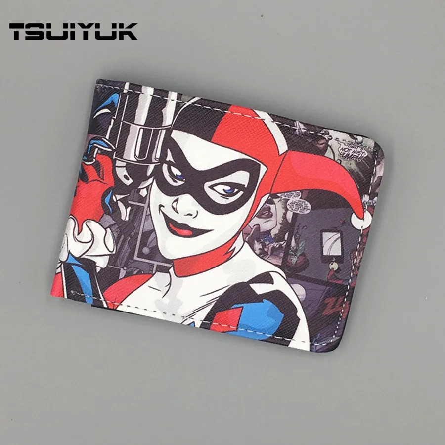 

2017 Hot Selling DC Batman Harley Quinn wallets Short folded women's Purse Fsahion Leather carteira feminino