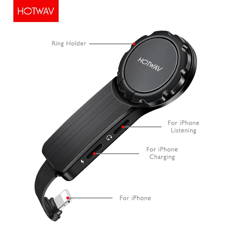 

HOTWAV 2 in 1 For Lightning Dock Mini Dual Headphone Jack Splitter Headphone Adapter For iphone 7 8 plus x xr xs