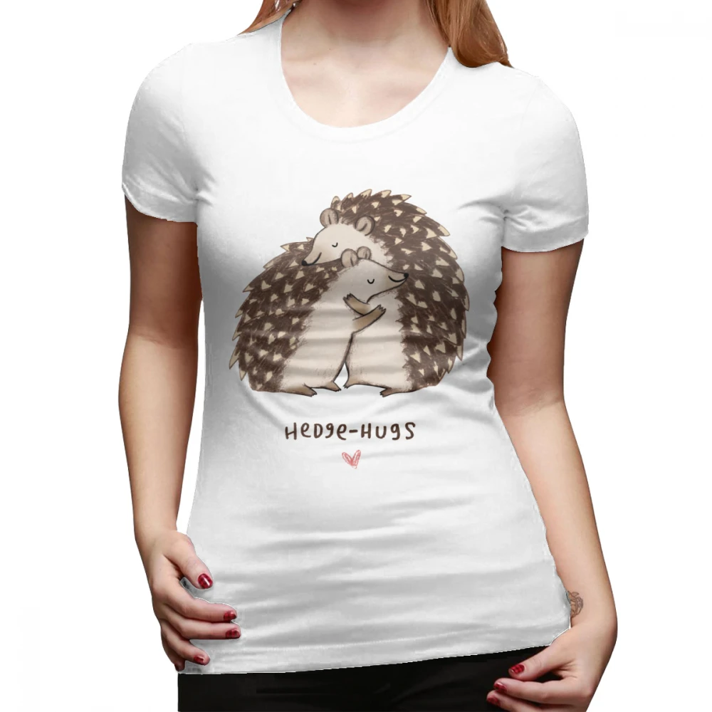 القنفذ تي شيرت التحوط العناق T قميص الصيف قصيرة الأكمام المرأة التي شيرت البرتقال الجرافيك حجم كبير يا الرقبة مضحك السيدات المحملة قميص