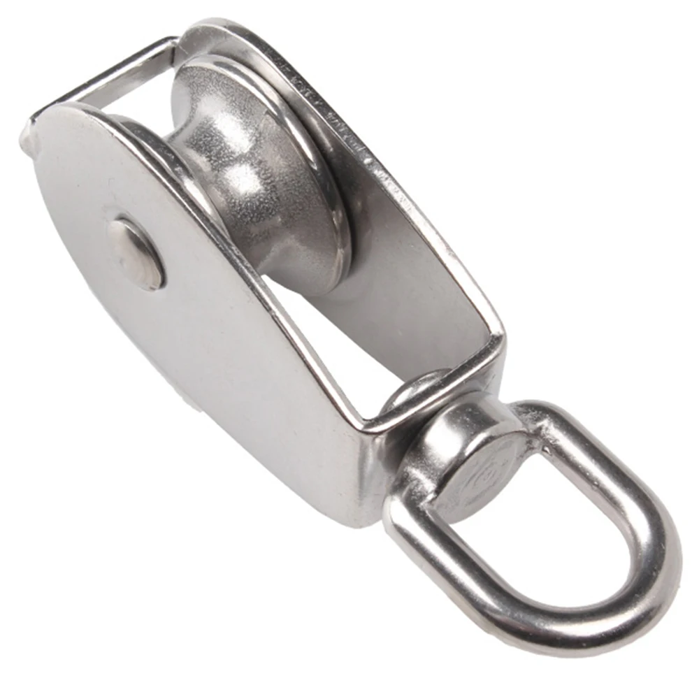 1pcs M32 Stainless Steel Heavyduty Steel Single Wheel Rotating Hoist