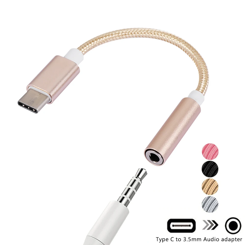 1 шт. USB C мужской 3 5 мм с разъемом подачи внешнего сигнала AUX Jack адаптер Type до