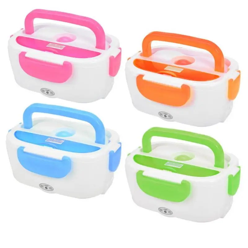 

Electric Heating Lunch Box with Spoon Food Container Auto Car Food Rice Container Warmer For School Office Home Dinnerware