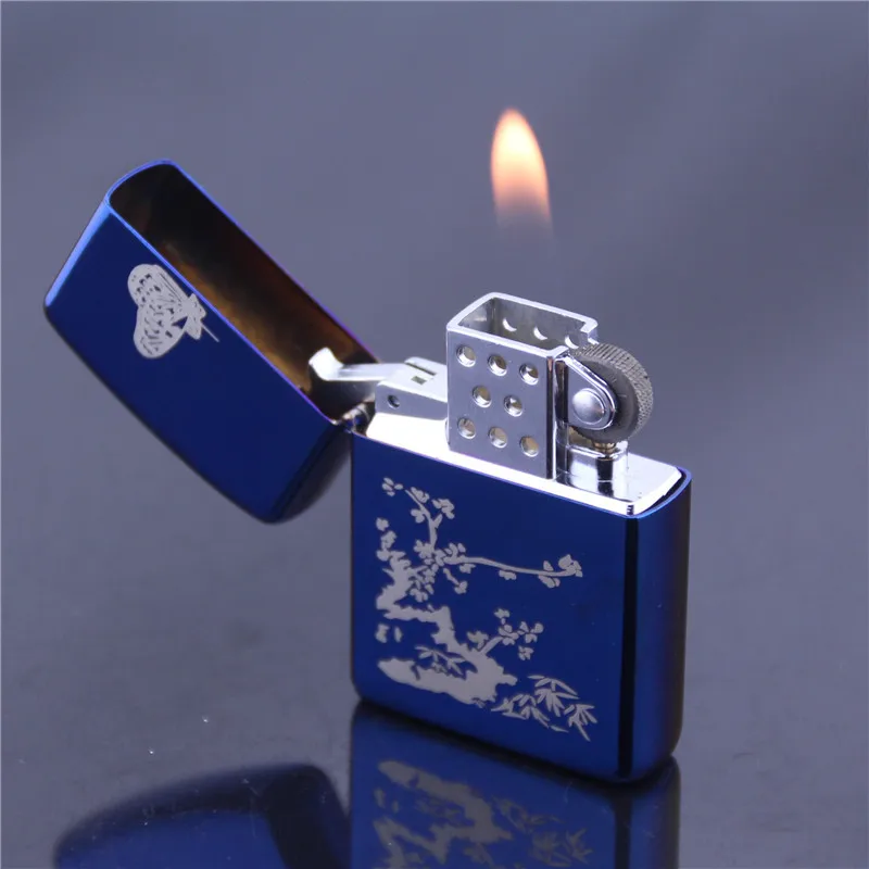 Inflatable fine grinding wheel flame lighters, cigarette lighter, metal