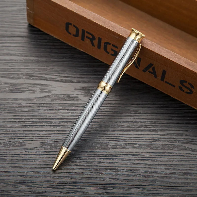 Коммерческая металлическая шариковая ручка для подписи Подарочная шариковая ручка 1,0 мм черные шариковые ручки для письма школьные офисные принадлежности - Цвет: D