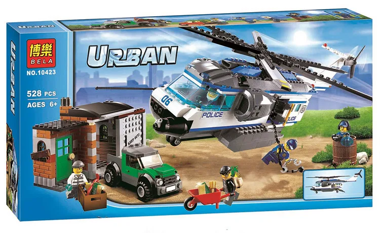 

528pcs Helicopter Surveillance Police Set Building Bricks Blocks Toy Gift Lepin City 60046