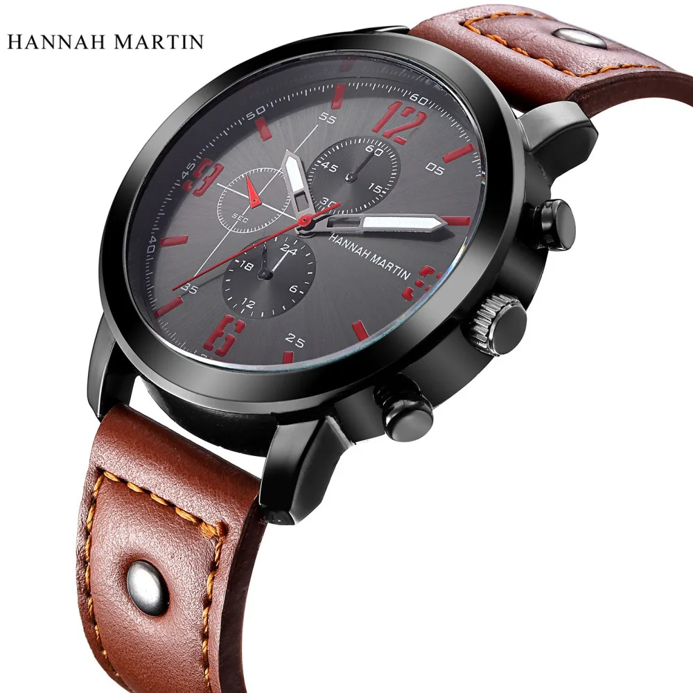 

2020 New luxury brand HM Leather Straps watch men quartz wristwatch fashion Gentle Watches relogio masculino erkek kol saati