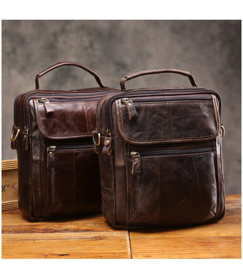 Новая деловая мужская сумка в стиле ретро из воловьей кожи, Наклонная Сумка из натуральной кожи, сумка через плечо, сумка-мессенджер Bolsa