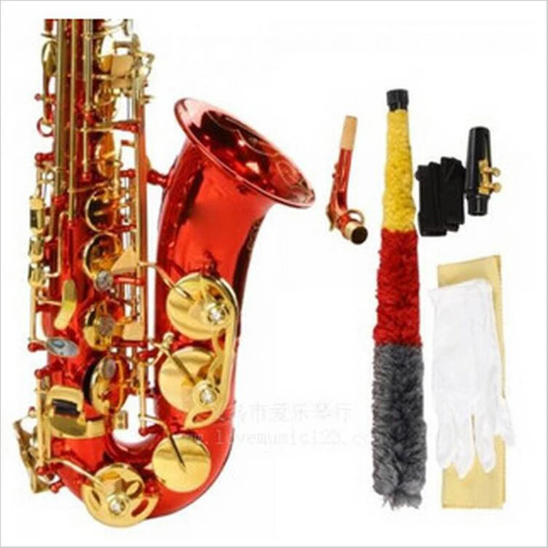 Technology of Germany Eb Be Alto E Flat Saxophone Bright Red Gold