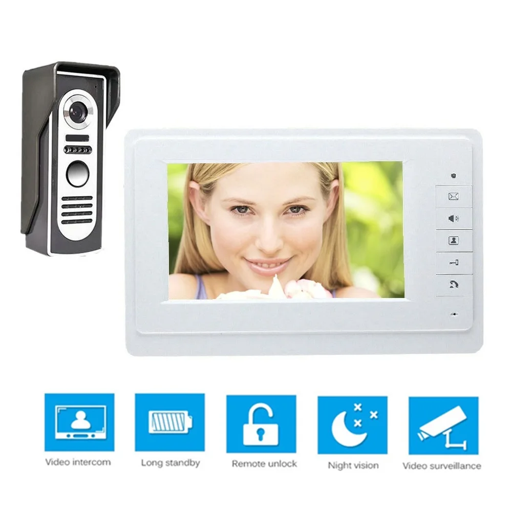 

Fimei TFT 7'' HD Wired Door Bell With Camera Video Intercom Doorbell Indoor Door Visual Phone System Outdoor Security Monitor