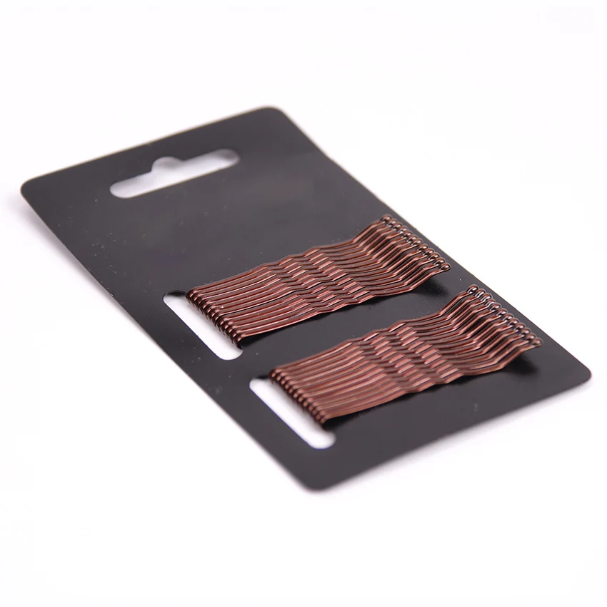 24PCS Black Gold Pins Hair Pins No Hurt for Hair Classic Simplicity Wave Hair Clips Hair Accessories DIY Tool