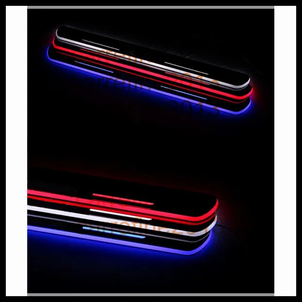 ФОТО led moving door sill scuff plates car red/white/blue light illuminated door sill plate for chevrolet cruze