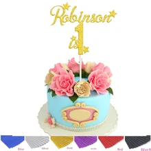 1 шт. персонализированные пользовательские день рождения имя возраст торт Топпер Декор для именинного торта вечерние DIY поставки украшения