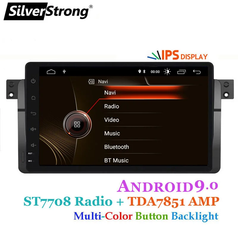 SilverStrong Android9.0 автомобильный DVD gps Радио магнитофон стерео для BMW E46 318 320 3 серии dvd-плеер приемник навигация - Цвет: XJB-E46-8L